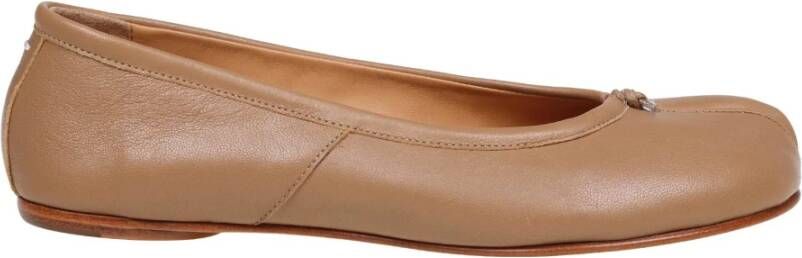 Maison Margiela Tabi Ballerina in Kameelkleurig Leer Brown Dames
