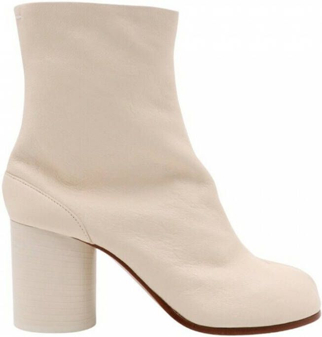 Maison Margiela Tabi H80 Ankle Boots in White Leather Wit Dames