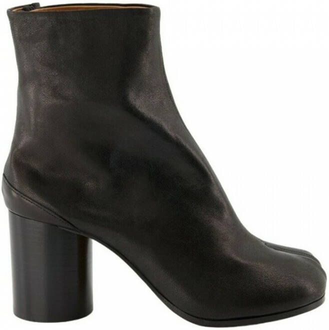 Maison Margiela Zwarte leren Tabi enkellaarzen Black Dames