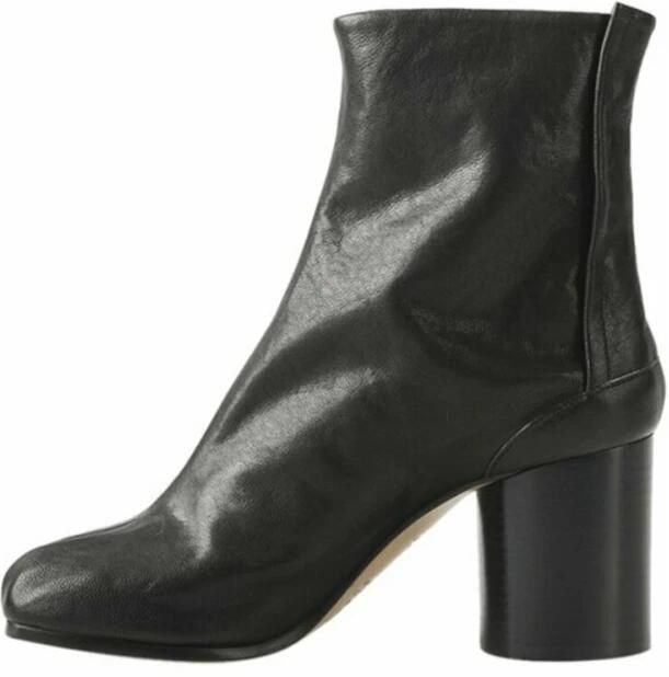 Maison Margiela Tabi Teen Kalfsleren Enkellaarzen met Cilindrische Hak - Foto 6