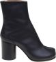 Maison Margiela Tabi Enkellaarzen van zwart leer - Thumbnail 1