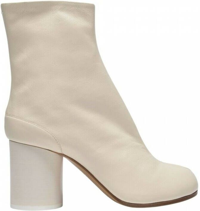 Maison Margiela Tabi H80 Ankle Boots in White Leather Wit Dames