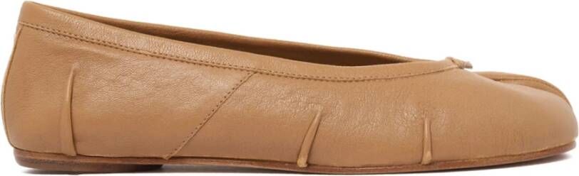 Maison Margiela Uitgesneden leren ballerina's met platte zool Beige Dames