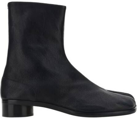 Maison Margiela Zwarte Split-Teen Enkellaarzen voor Mannen Black Heren