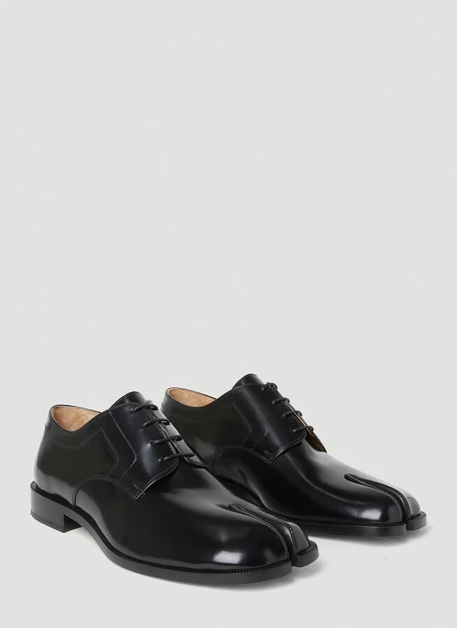 Maison Margiela Gepolijst leren Tabi veterschoenen Black Heren - Foto 2
