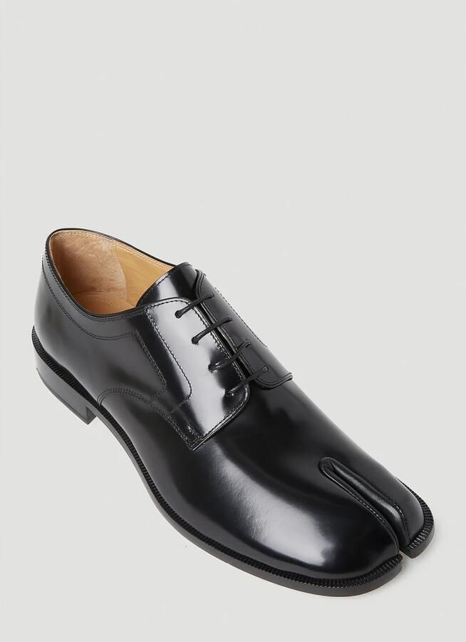 Maison Margiela Gepolijst leren Tabi veterschoenen Black Heren - Foto 4