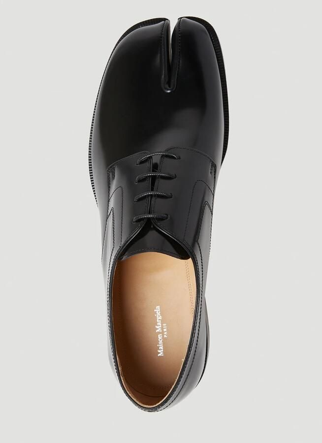 Maison Margiela Gepolijst leren Tabi veterschoenen Black Heren - Foto 6