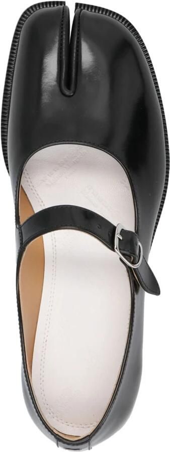 Maison Margiela Zwarte leren loafers met Tabi teen Black Dames - Foto 8