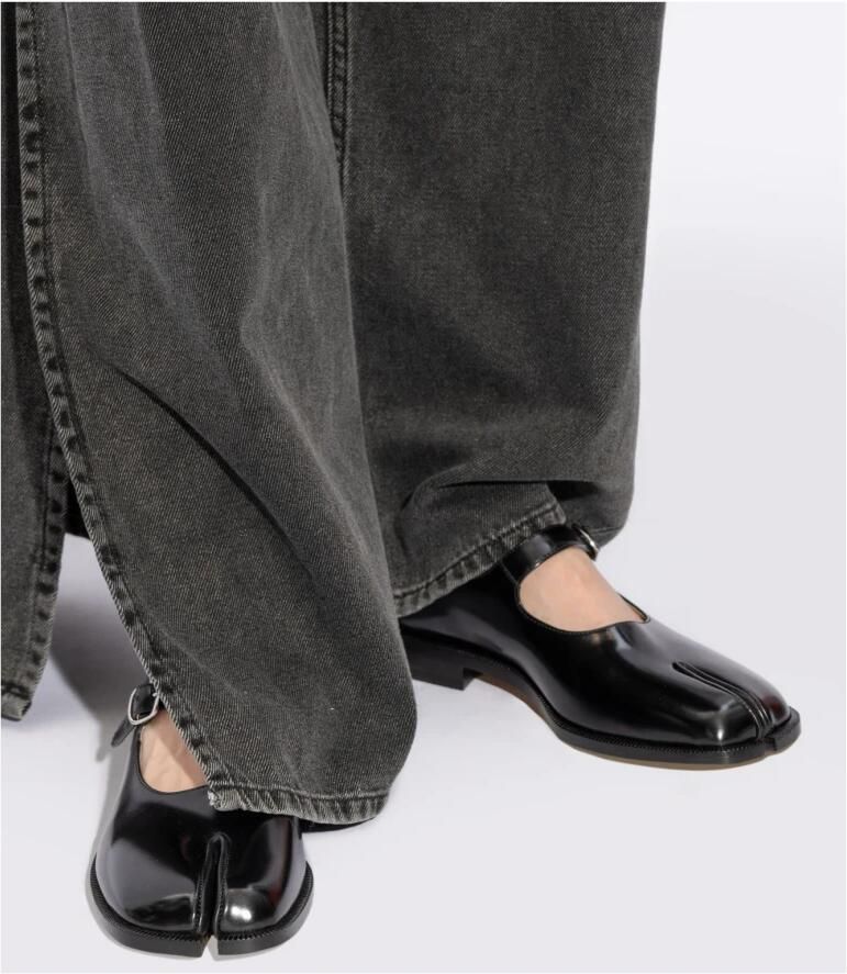 Maison Margiela Zwarte leren loafers met Tabi teen Black Dames - Foto 3