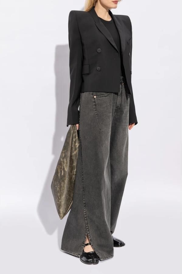 Maison Margiela Zwarte leren loafers met Tabi teen Black Dames - Foto 5