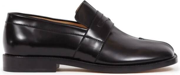 Maison Margiela Leren loafers met vierkante spleetneus Black Dames