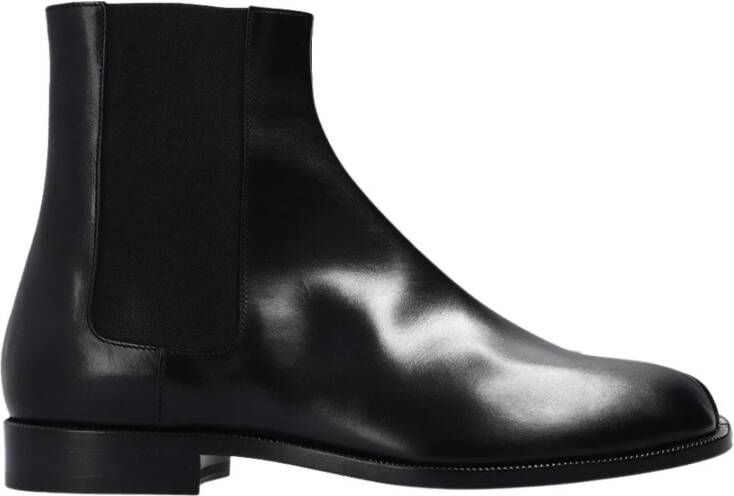 Maison Margiela Stijlvolle Leren Chelsea Boots Zwart Heren