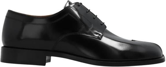 Maison Margiela Gepolijst leren Tabi veterschoenen Black Heren - Foto 4