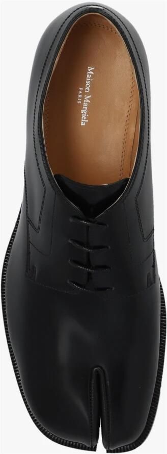 Maison Margiela Gepolijst leren Tabi veterschoenen Black Heren - Foto 2