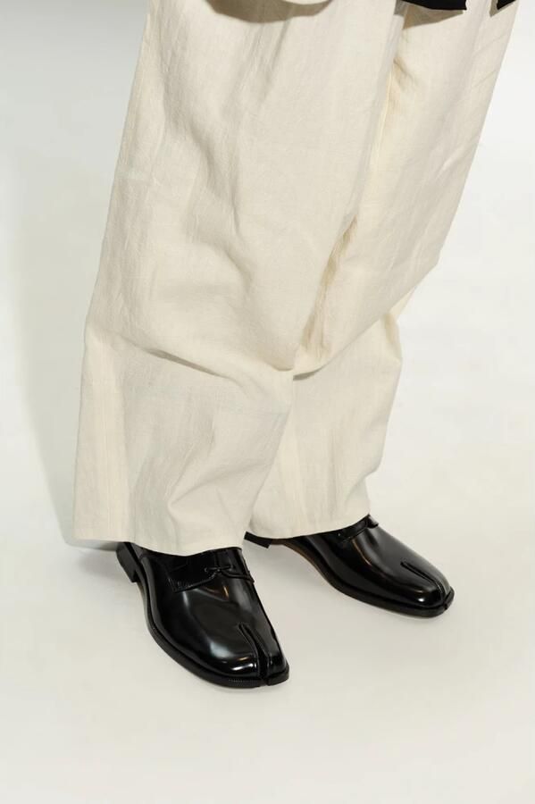 Maison Margiela Gepolijst leren Tabi veterschoenen Black Heren - Foto 8