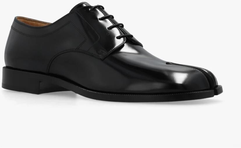 Maison Margiela Gepolijst leren Tabi veterschoenen Black Heren - Foto 11