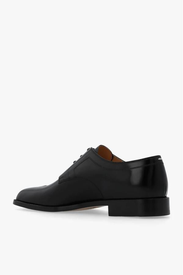 Maison Margiela Gepolijst leren Tabi veterschoenen Black Heren - Foto 10