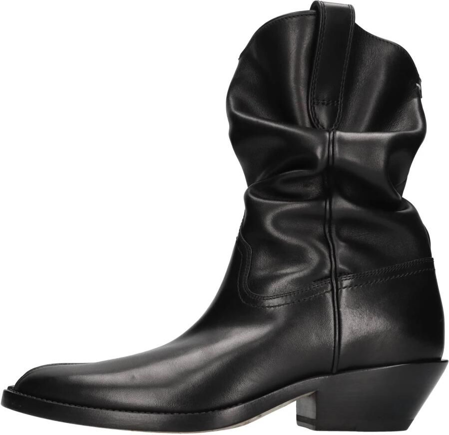 Maison Margiela Zwarte leren enkellaarzen Black Dames