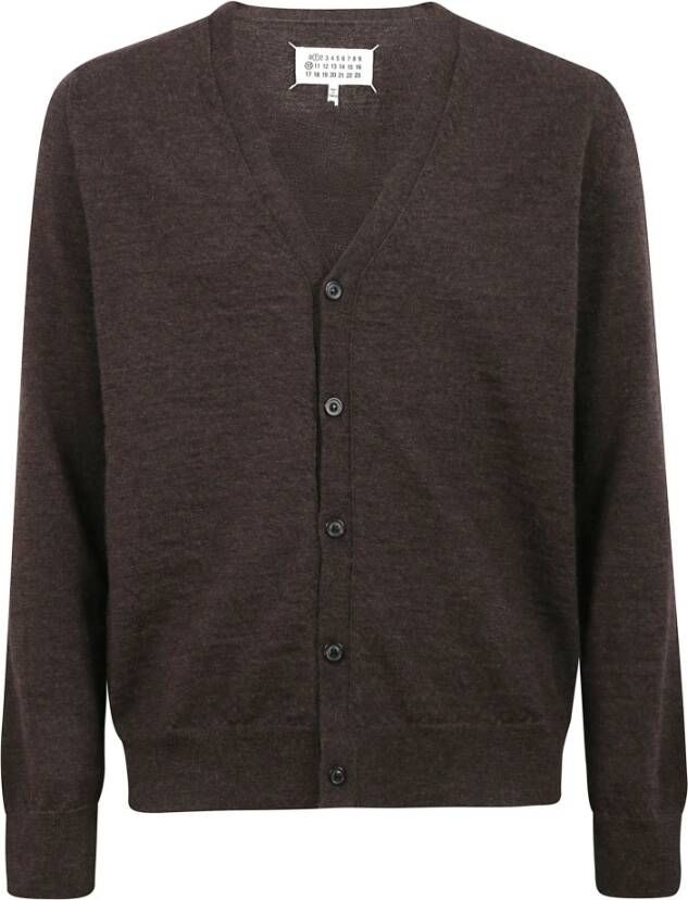 Maison Margiela V-hals wollen vest met elleboogpatches