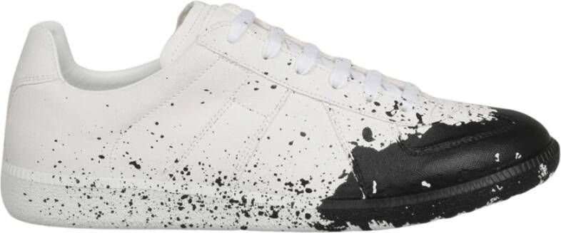 Maison Margiela Verfspat Canvas Sneakers Wit Heren