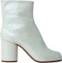 Maison Margiela Witte Parel Suède Lasergesneden Laarzen - Thumbnail 1