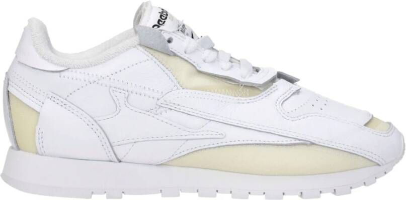 Maison Margiela Witte Lage Sneakers van Leer met Geperforeerde Details White