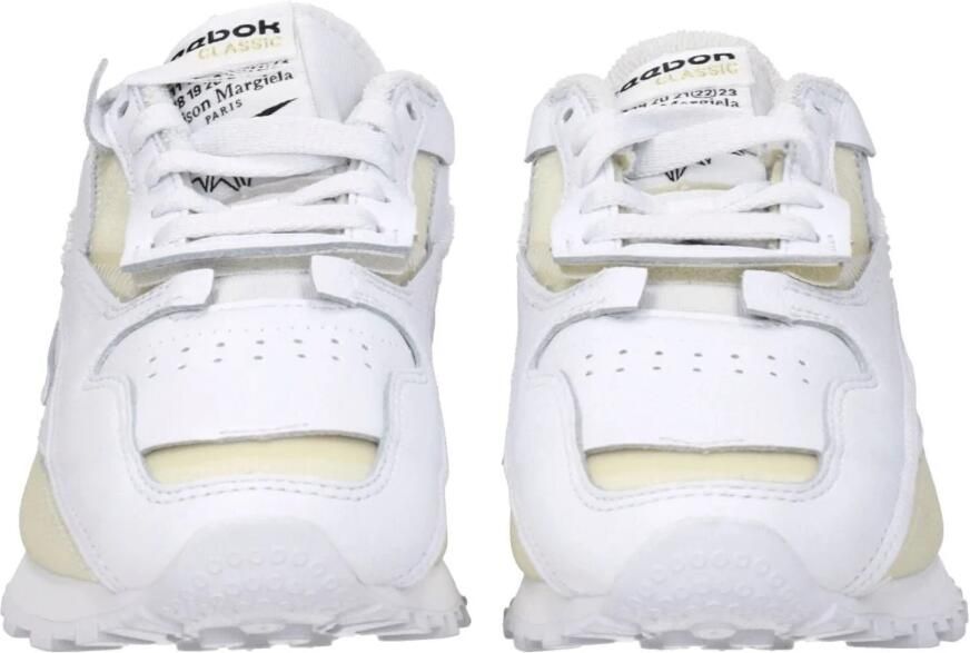 Maison Margiela Witte Lage Sneakers van Leer met Geperforeerde Details White