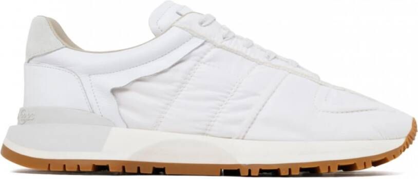 Maison Margiela Suede Hiel Stoffen Sneakers met Contrasterende Zool White Heren