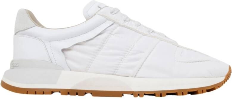 Maison Margiela Suede Hiel Stoffen Sneakers met Contrasterende Zool White Heren