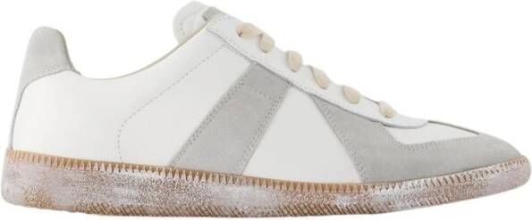 Maison Margiela Witte Sneakers met Grijze Suede Inzetstukken White Heren