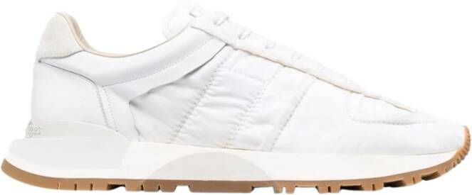 Maison Margiela Suede Hiel Stoffen Sneakers met Contrasterende Zool White Heren