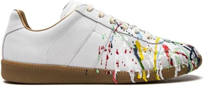 Maison Margiela Witte Replica Paint Leren Sneakers