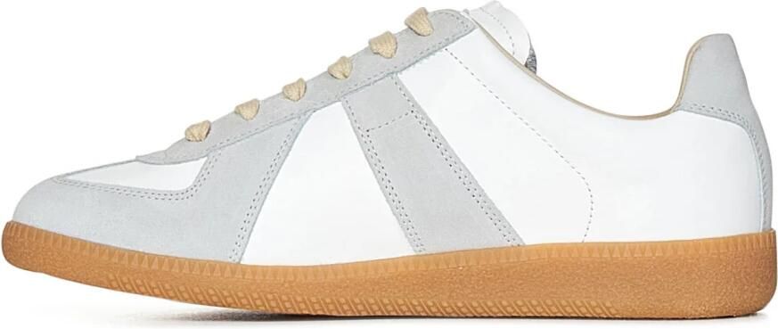 Maison Margiela Witte Sneakers met Grijs Suède