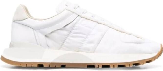Maison Margiela Suede Hiel Stoffen Sneakers met Contrasterende Zool White Heren
