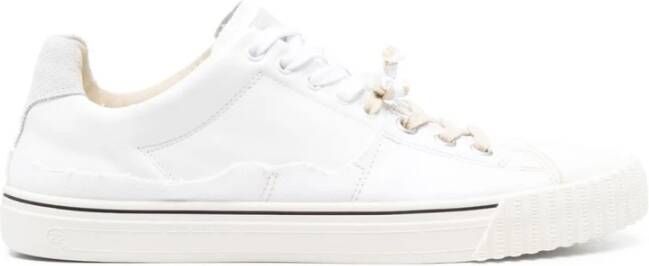 Maison Margiela Lage Top Sneakers van wit leer White Heren