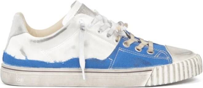 Maison Margiela Witte Hemelsblauwe Canvas Sneakers White Heren