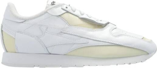 Maison Margiela Witte Lage Sneakers van Leer met Geperforeerde Details White