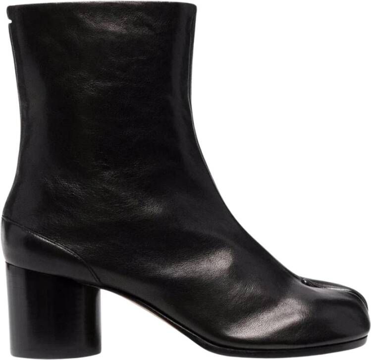 Maison Margiela Zwarte Leren Laarzen met Tabi Split-Teen Vorm Black Dames