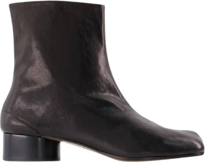 Maison Margiela Zwarte Leren Laarzen met Tabi Split-Teen Vorm Black Dames