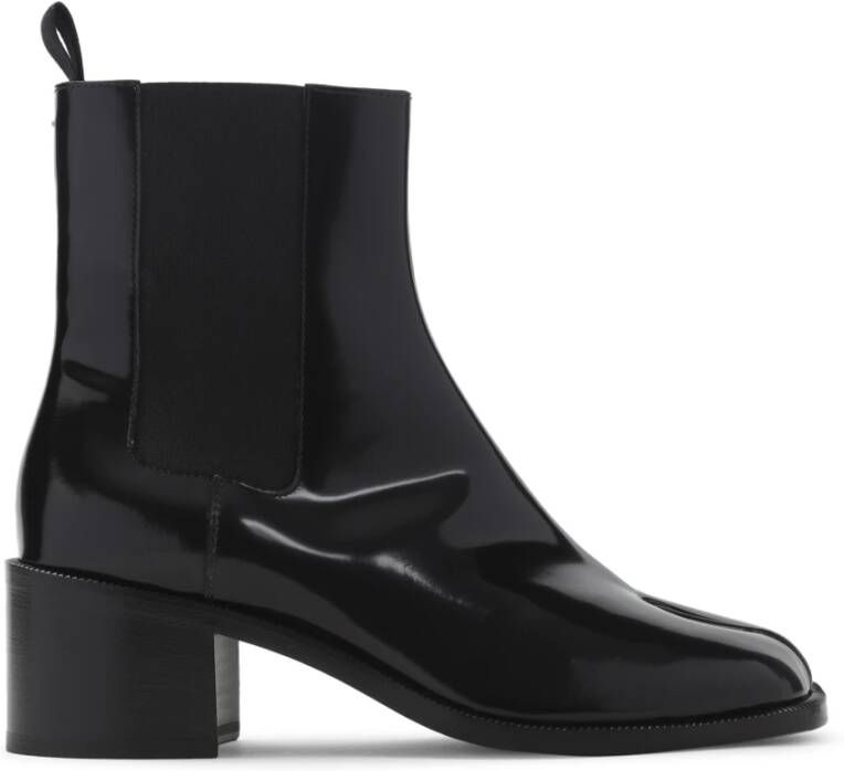 Maison Margiela Zwarte Geknoopte Leren Schoenen Elegante Stijl