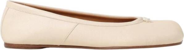 Maison Margiela Zwarte leren ballerina flats