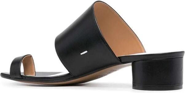 Maison Margiela Zwarte Leren Hakken Muiltjes Zwart Dames