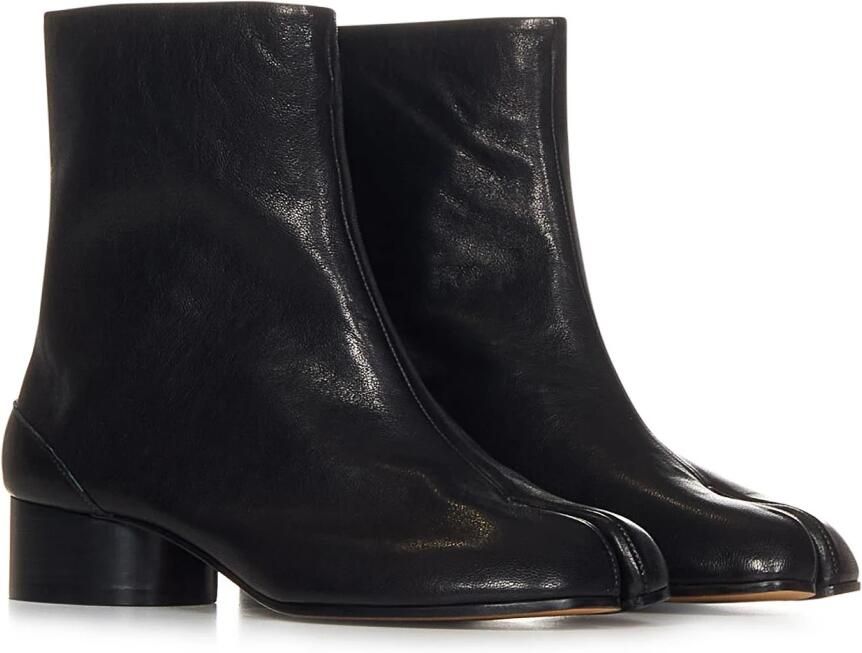 Maison Margiela Zwarte Leren Laarzen met Tabi Split-Teen Vorm Zwart Dames - Foto 3