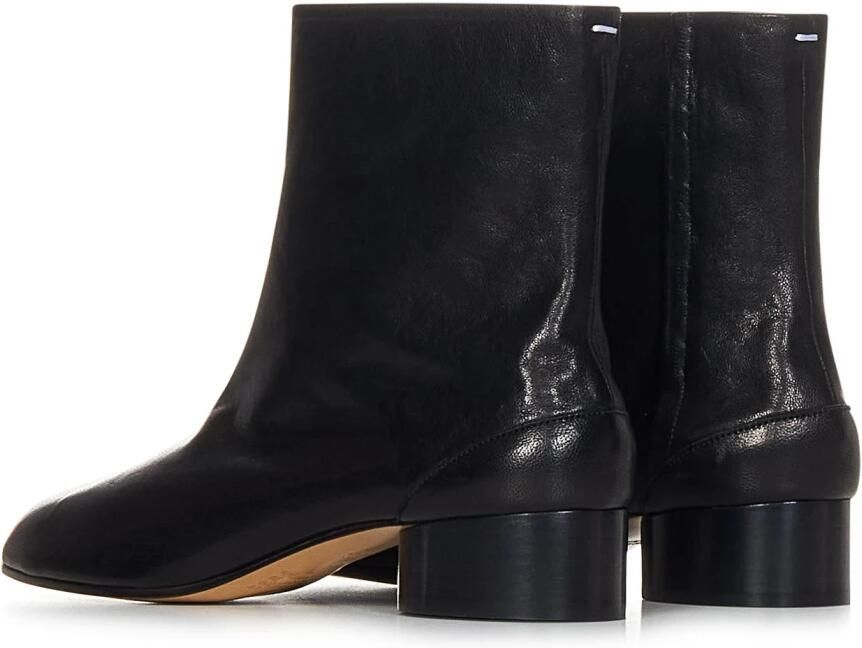 Maison Margiela Zwarte Leren Laarzen met Tabi Split-Teen Vorm Zwart Dames - Foto 4