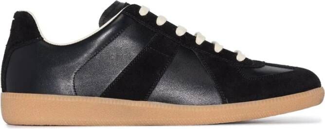 Maison Margiela Zwarte Leren Panel Sneakers