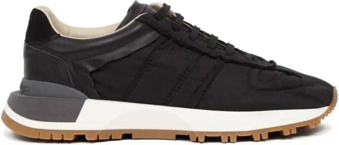 Maison Margiela Zwarte Leren Sneaker Black Dames