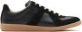 Maison Margiela Zwarte leren sneaker met contrasterende veters - Thumbnail 1