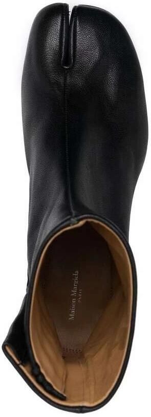 Maison Margiela Zwarte leren split teen enkellaarsjes