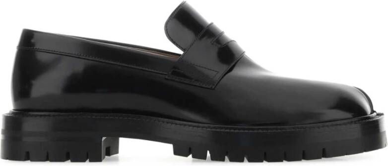 Maison Margiela Zwarte leren Tabi loafers