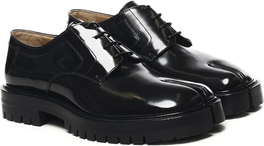 Maison Margiela Zwarte platte schoenen met Tabi-teen